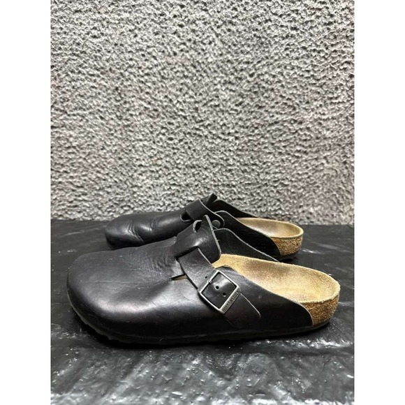 Birkenstock Boston Natural Leather Oiled Slip On Clogs Black Mens Size 43 EU - Picture 5 of 10